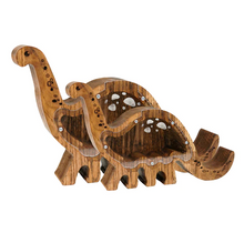 Load image into Gallery viewer, Wooden Piggy Bank Dinosaur (L, Engraving)