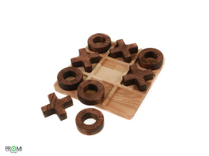 Wooden Tic Tac Toe game - Wood tic-tac-toe board game