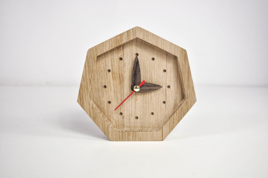 Wooden clock - wood table clock