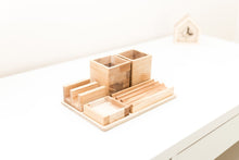 Load image into Gallery viewer, Wooden desk organizer - wood desk organizer