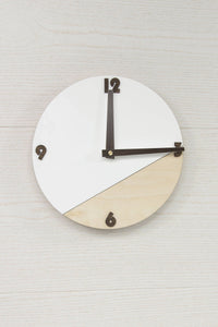 Wood and acrylic glass wall clock
