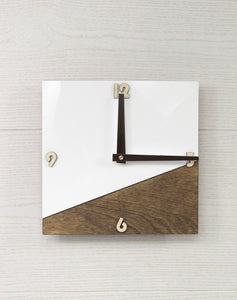 Wooden clock - wood and acrylic glass wall clock