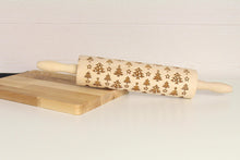 Load image into Gallery viewer, Christmas Cookies Rolling Pin, Cookie Stamp, Engraved Rolling Pin, Wooden Rolling Pin