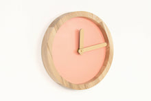 Load image into Gallery viewer, Wooden clock - pink canvas wall wood clock