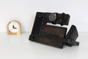 Wood docking station - desk accessories