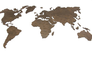 Wooden world map - wood wall world map