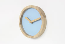 Load image into Gallery viewer, Wooden clock - baby blue wood wall clock