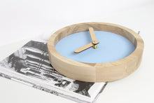 Load image into Gallery viewer, Wooden clock - baby blue wood wall clock