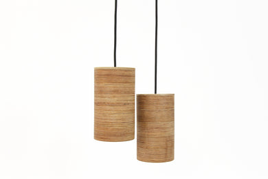 Wood Lamp - 2 hanging Lights