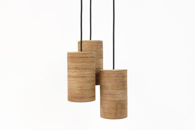 Wood lamps- hanging wood lamps set of 3