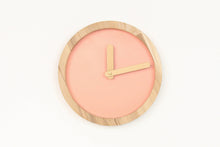 Load image into Gallery viewer, Wooden clock - pink canvas wall wood clock