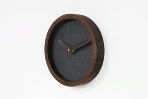 Wooden clock - dark grey wood wall clock