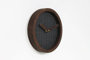 Wooden clock - dark grey wood wall clock