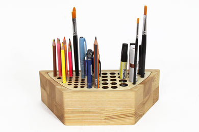 Wooden desk organizer - pen box