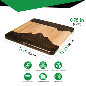 Mountains Cutting Board Medium, Wooden Chopping Board Mountain