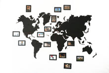 Load image into Gallery viewer, Wooden world map - wooden black wall world wall map