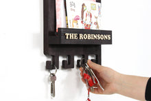 Load image into Gallery viewer, Mail holder - wooden mail and keys holder