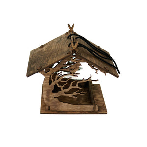 Bird feeder - wooden hanging bird feeder